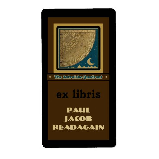 Astrolabe Quadrant  bookplate Shipping Label