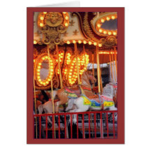 Astroland Carousel Blank Note Card