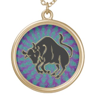 Astrology Black Zodiac Sign Taurus Bull Necklace