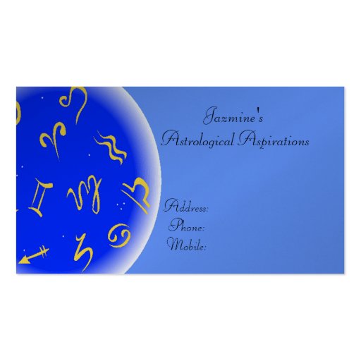 Astrology Business Card (front side)
