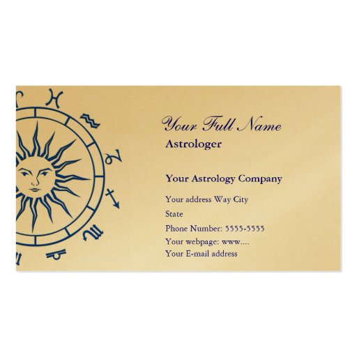 Astrology Business Card Template (front side)