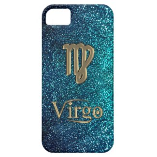 Astrology Teal Glitter Gold Zodiac Sign Virgo Case