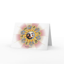 Astrology Yin Yang Greeting Cards by Red_Girl Astrology Yin Yang Greeting Cards
