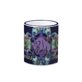 Astrology Zodiac Sign Taurus the Bull Purple/Gold Mug
