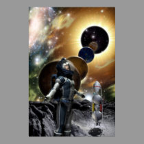 Astronaut and alien planet posters