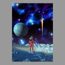 Astronaut and alien planet posters