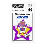 Astronaut birthday boy stamps
