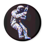 Astronaut, Black Background Fridge Magnet
