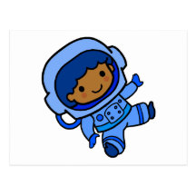 Astronaut boy postcard