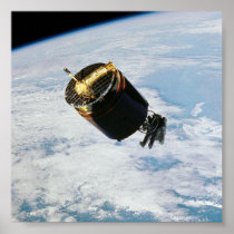 Astronaut captures a satellite (STS-51A) Poster