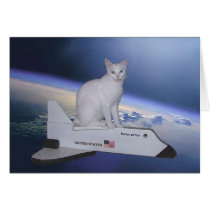 Astronaut Cat (Spirit) on Space Shuttle Card