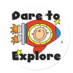 Astronaut Dare to Explore Tshirts and Gifts Round Sticker