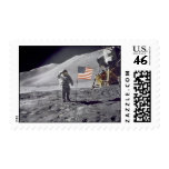 Astronaut David Scott Salutes Flag Postage Stamp