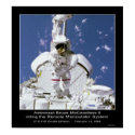 Astronaut Gernhardt riding the Remote Manipulator posters