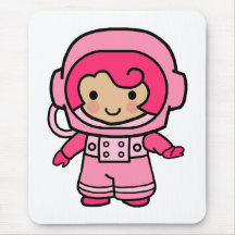 Astronaut Girl Mouse Pad