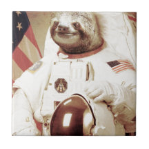 Astronaut Sloth Ceramic Tiles