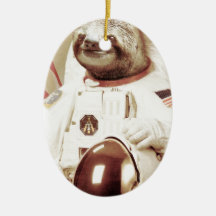 Astronaut Sloth Christmas Tree Ornament