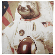 Astronaut Sloth Cloth Napkins