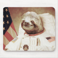 Astronaut Sloth Mouse Pad