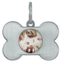 Astronaut Sloth Pet Tag