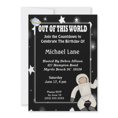 Astronaut Space  Birthday Invitation by babyworld