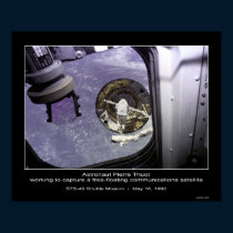 Astronaut Thuot capture a free-floating Satellite posters by Space_Exploration Astronaut Thuot capture a free-floating Satellite posters