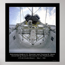 Astronauts Thornton and Akers Assembling Support Print