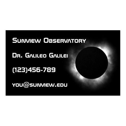 Astronomer business card template (front side)