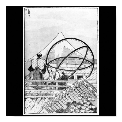 Astronomers working during Edo Period print
