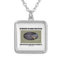 Astronomy Becomes Existential When Realize Dark Square Pendant Necklace
