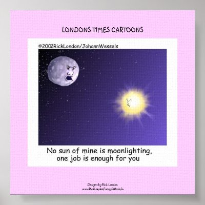 Astronomy Moonlighting Cartoon Funny Canvas Print by beardiethor123