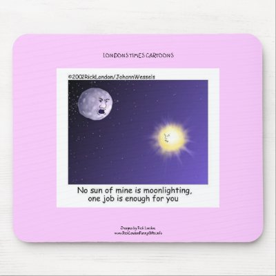 Astronomy Moonlighting Cartoon Funny Mouse Pad by beardiethor123