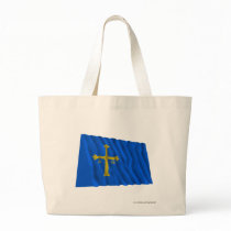Asturias waving flag tote bags