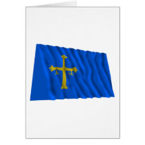 Asturias waving flag cards