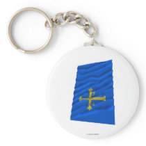 Asturias waving flag key chain