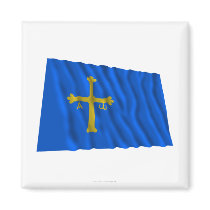 Asturias waving flag magnet