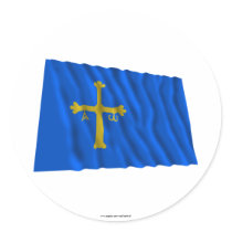 Asturias waving flag sticker
