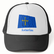 Asturias waving flag with name hats