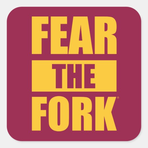 ASU Fear the Fork Square Sticker Zazzle