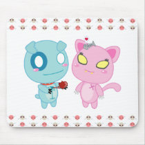 Asyl & Nadel Valentine with Skullie Wings mousepads by sugaroverkill Asyl & Nadel Valentine with Skullie Wings mousepads