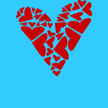 Asymmetrical Heart Puzzle With Heart Pieces t-shirts
