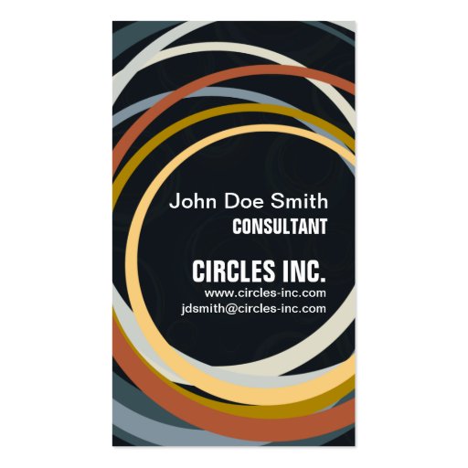 Asyncronous Circles Business Card Template (front side)
