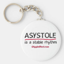 Asystole Medical Humor Keychain
