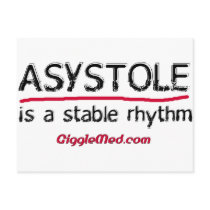 Asystole Medical Humor Postcard