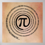 At Pi Sign, Spiral Version Posters