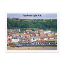 At the beach in Scarborough, UK postcards