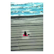 At the beach, Port Saplaya, Spain posters