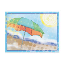 At the beach postcard