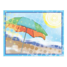 At the beach postcard