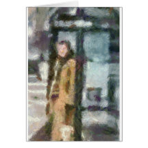 At the Bus Stop Greeting Card